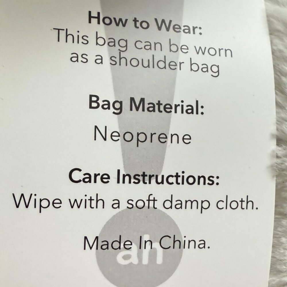 Ah-Dorned New York Neoprene Messenger Bag Tote Beige 2pc Set NWT - Picture 7 of 11